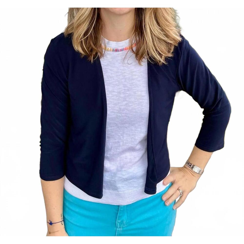 NEW FASHQUE bolero shrug jacket in navy